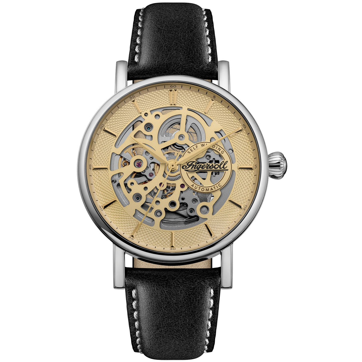 Ingersoll The Prince Automatic Gold Skeleton Dial With Lifetime Warranty Analog Watch - For Gents I18502