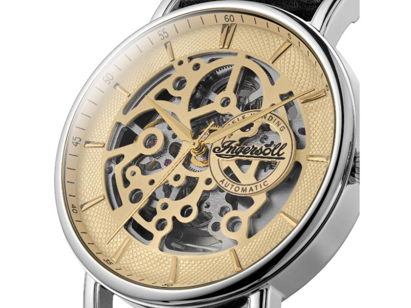 Ingersoll The Prince Automatic Gold Skeleton Dial With Lifetime Warranty Analog Watch - For Gents I18502