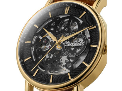 Ingersoll The Prince Automatic Black Skeleton Dial With Lifetime Warranty Analog Watch - For Gents I18503