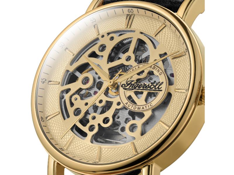 Ingersoll The Prince Automatic Black Skeleton Dial With Lifetime Warranty Analog Watch - For Gents I18504