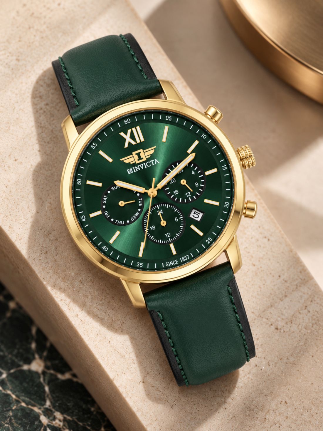 I-By Invicta Quartz Green Dial Analog Watch For Gents - IBI26009