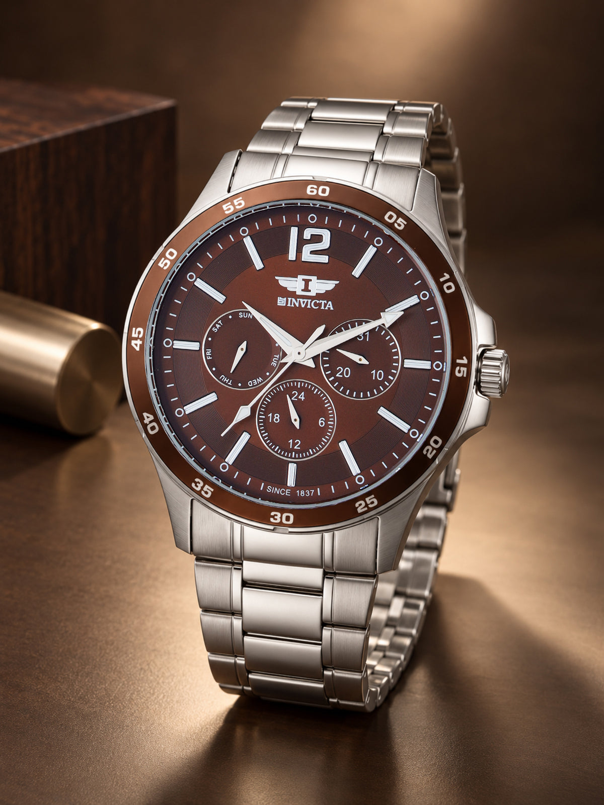 I-By Invicta Quartz Brown Dial Analog Watch For Gents - IBI26025