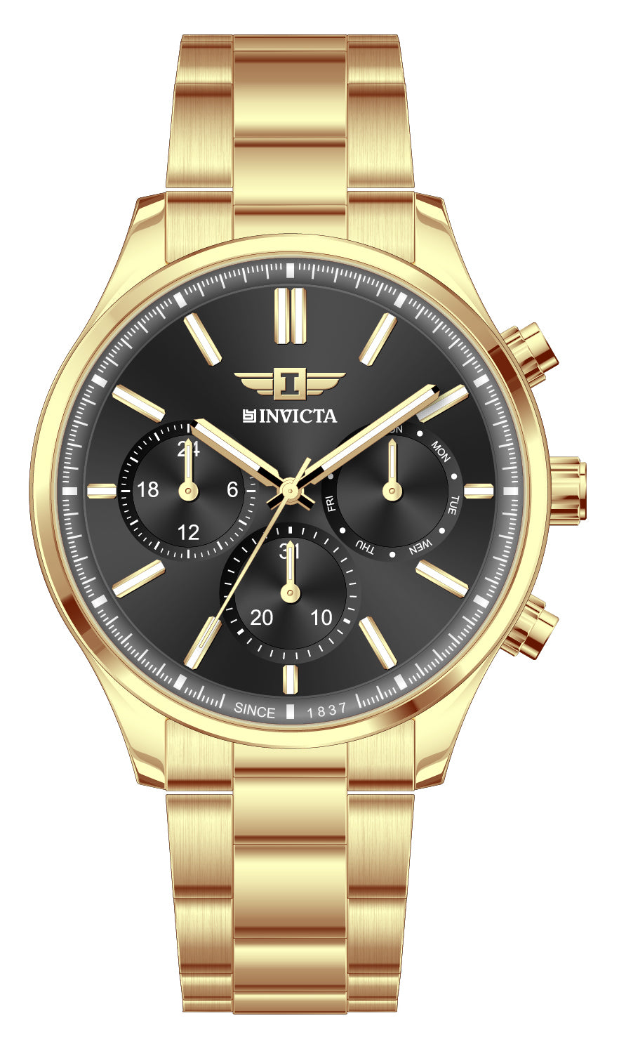 I-By Invicta Quartz Black Dial Analog Watch For Gents - IBI26037