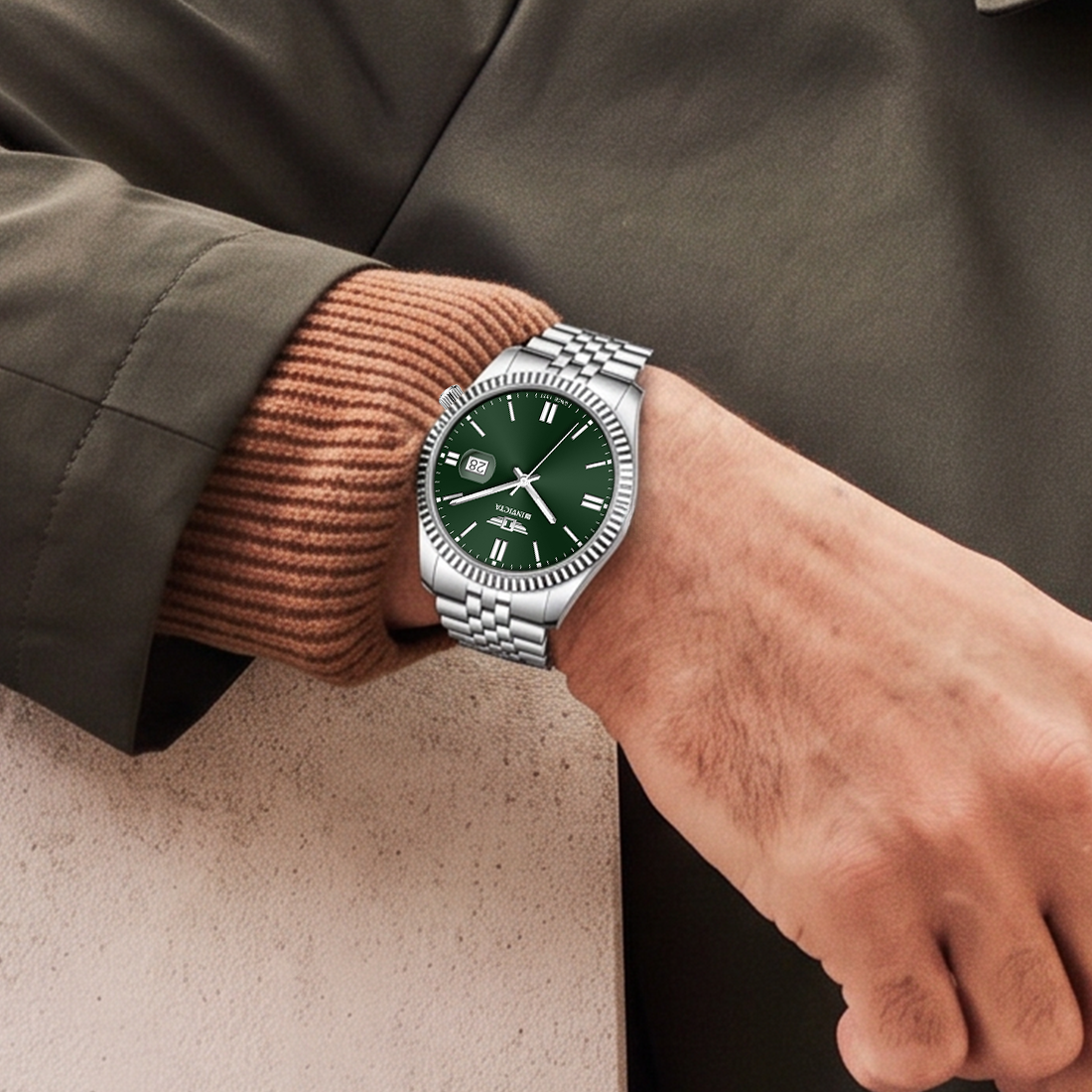 I-By Invicta Quartz Green Dial Analog Watch For Gents - IBI26046