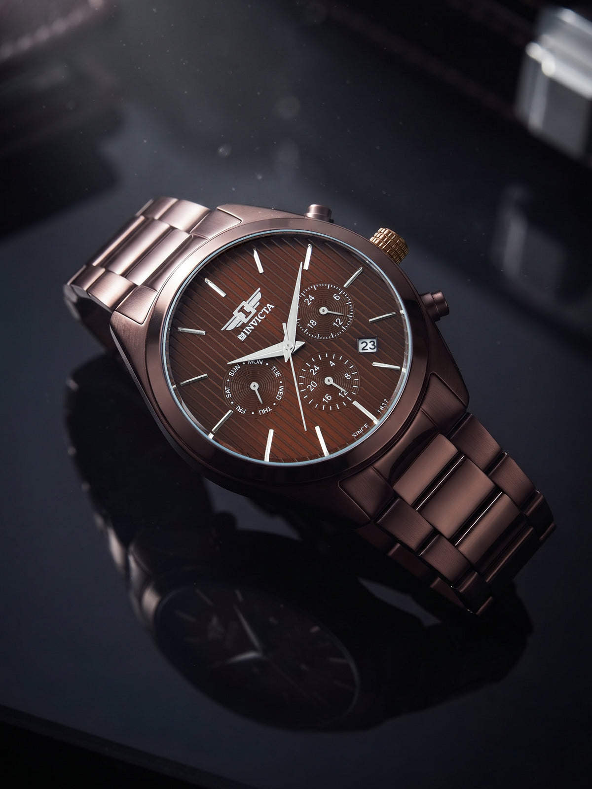 I-By Invicta Quartz Brown Dial Analog Watch For Gents - IBI26066