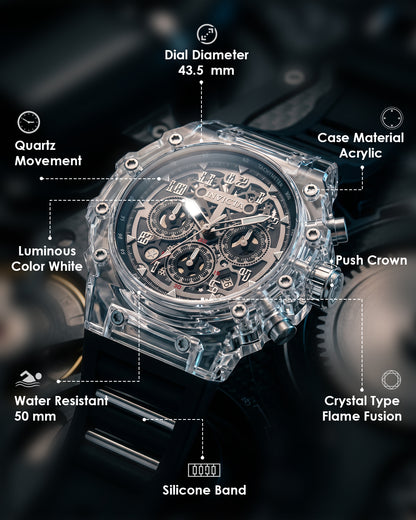 Invicta Racing Quartz Silver Dial Analog Watch For Gents - 69681