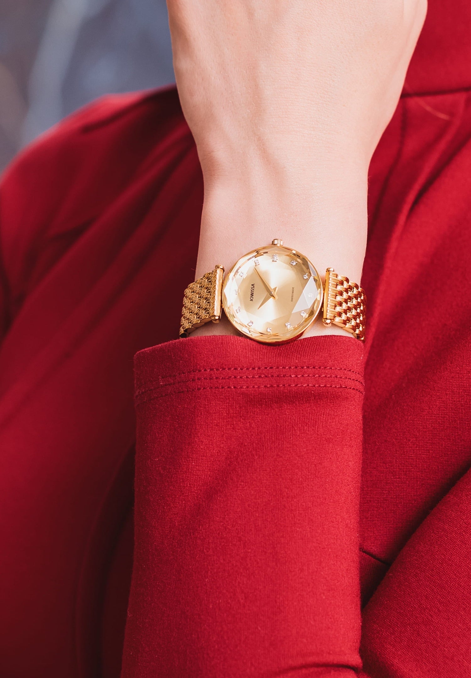 Jowissa Swiss Made Gold Dial Analog Watch For - Ladies J5.841.M