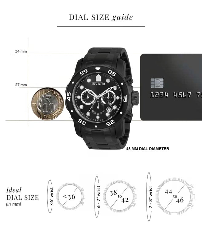 Invicta Stainless Steel Analog Black Dial Men&