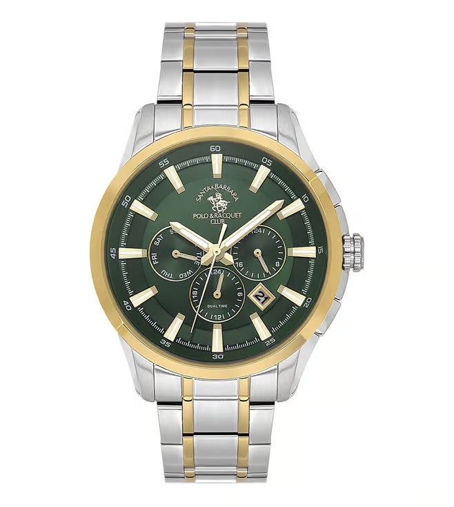 Santa Barbara Polo & Racquet Club  Quartz Green Dial Watch For -  Gents SB.1.10674-4