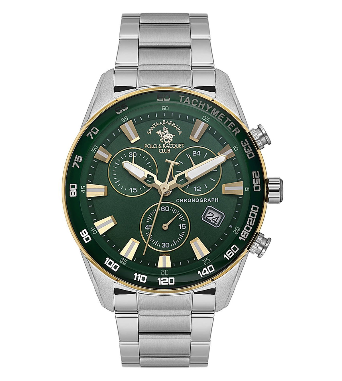 SANTA BARBARA POLO & RACQUET CLUB Quartz VR34B14 Movement Green Dial Analouge Watch For- Gents SB.1.10430-7