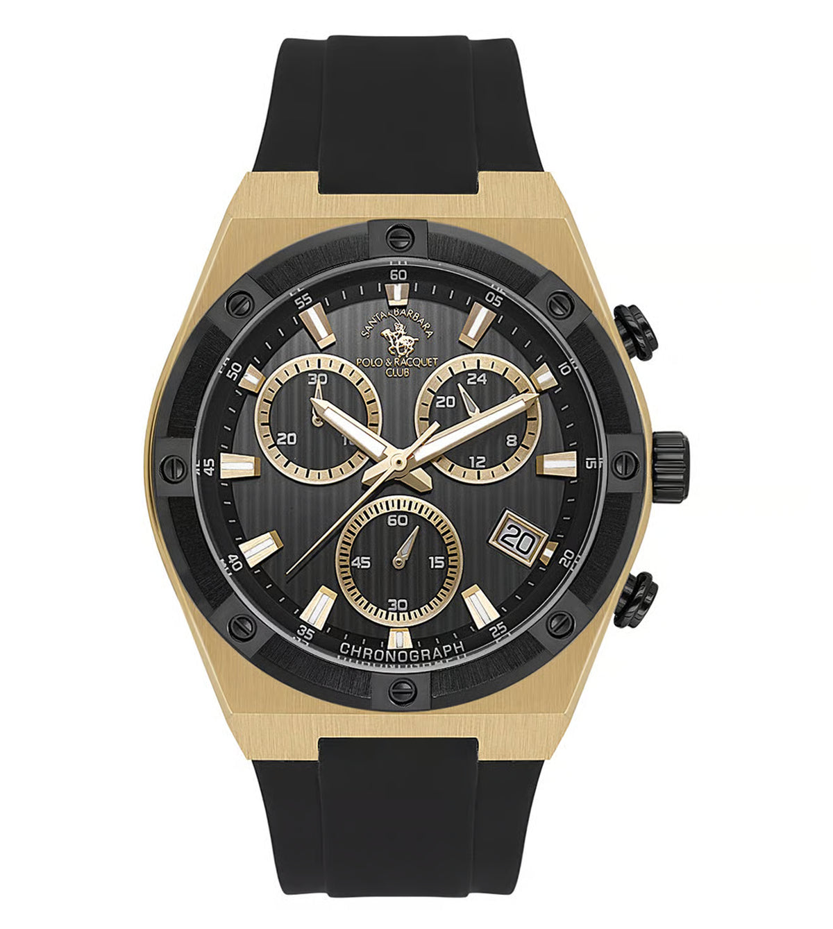 SANTA BARBARA POLO & RACQUET CLUB Quartz VR34B14 Movement Black Dial Analouge Watch For- Gents SB.1.10659-3