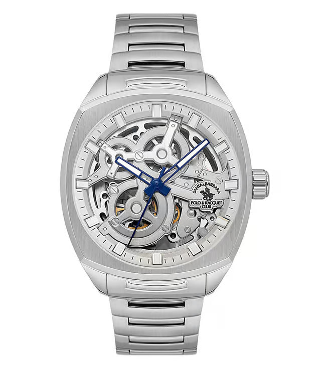 SANTA BARBARA POLO & RACQUET CLUB Automatic TY2809 Movement Silver Dial Analouge Watch For- Gents SB.5.10006-1