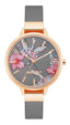 Nine West Grey w/flower pattern Dial Analog Watch For -  Ladies NW-2044FLGY