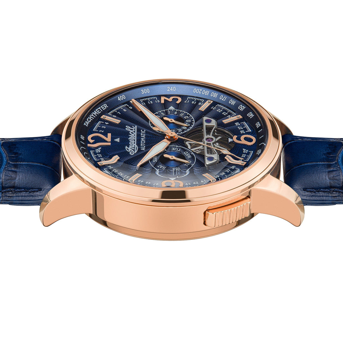 Ingersoll Automatic Blue Dial and Blue Leather Strap With Lifetime Warranty Analog Watch - For Gents I00301B