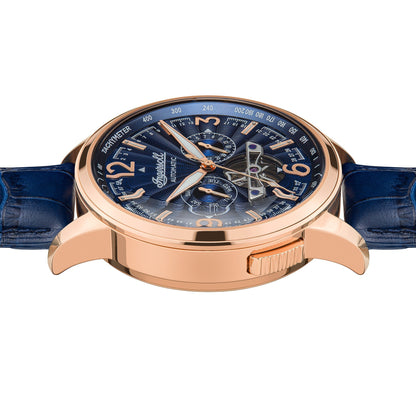 Ingersoll Automatic Blue Dial and Blue Leather Strap With Lifetime Warranty Analog Watch - For Gents I00301B