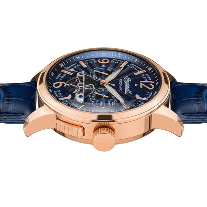 Ingersoll Automatic Blue Dial and Blue Leather Strap With Lifetime Warranty Analog Watch - For Gents I00301B