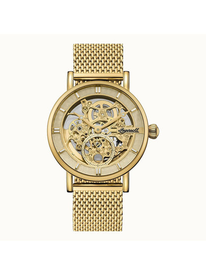 Ingersoll Automatic Gold Skeleton Dial With Lifetime Warranty Analog Watch - For Gents  I00413