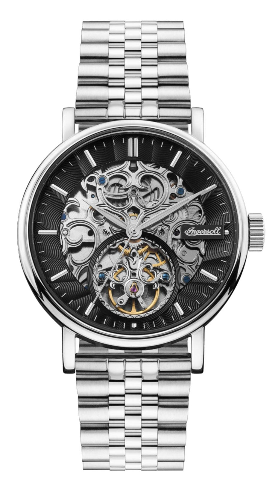 Ingersoll 1892 The Charles Automatic Mens Watch with Black Skeleton Dial and Stainless Steel Bracelet - I05804B