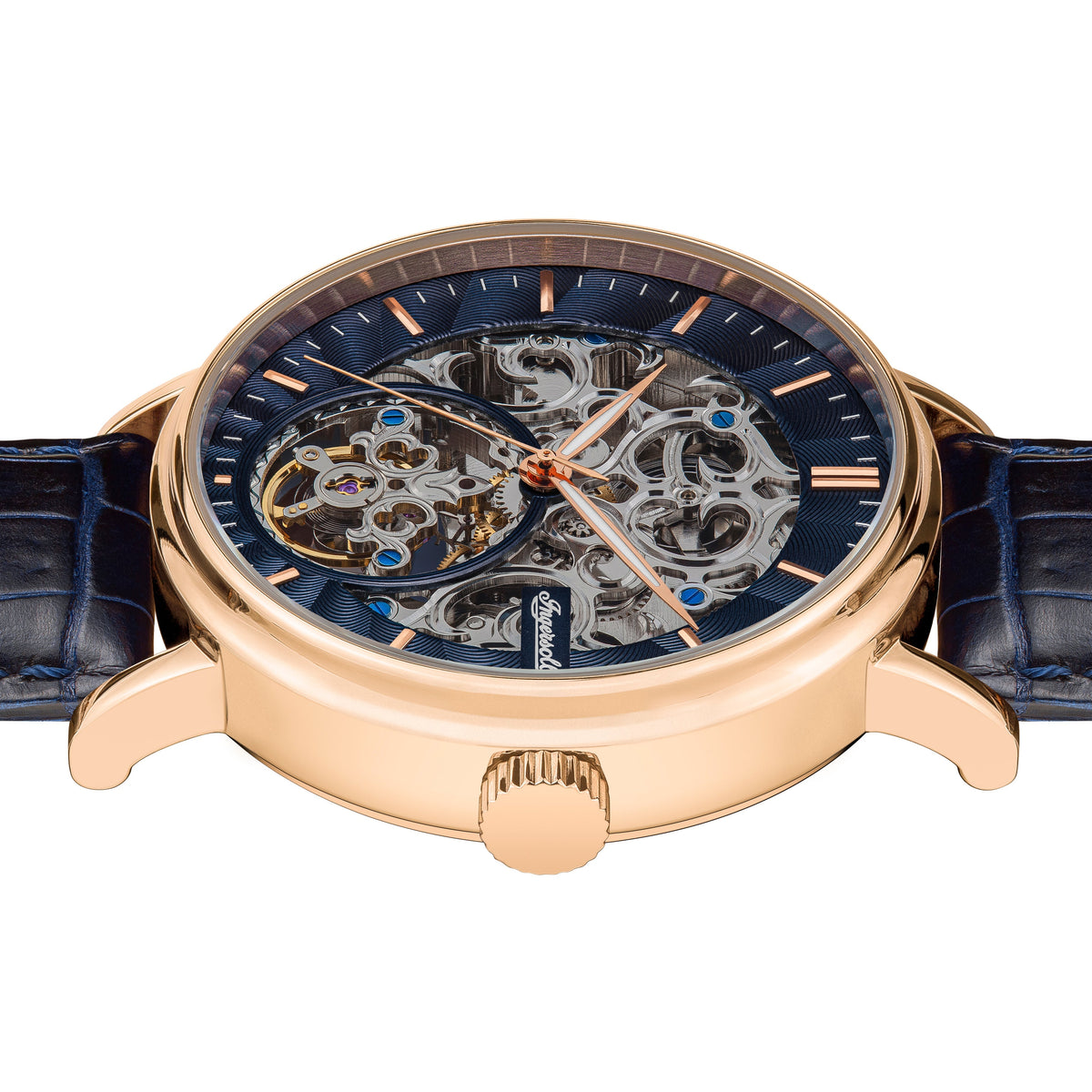 Ingersoll Automatic Blue Skeleton Dial With Lifetime Warranty Analog Watch - For Gents  I05808