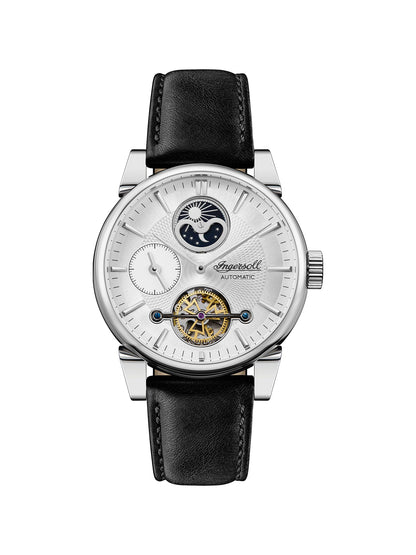 Ingersoll Automatic Silver Dial and Black Leather Strap With Lifetime Warranty Analog Watch - I07504