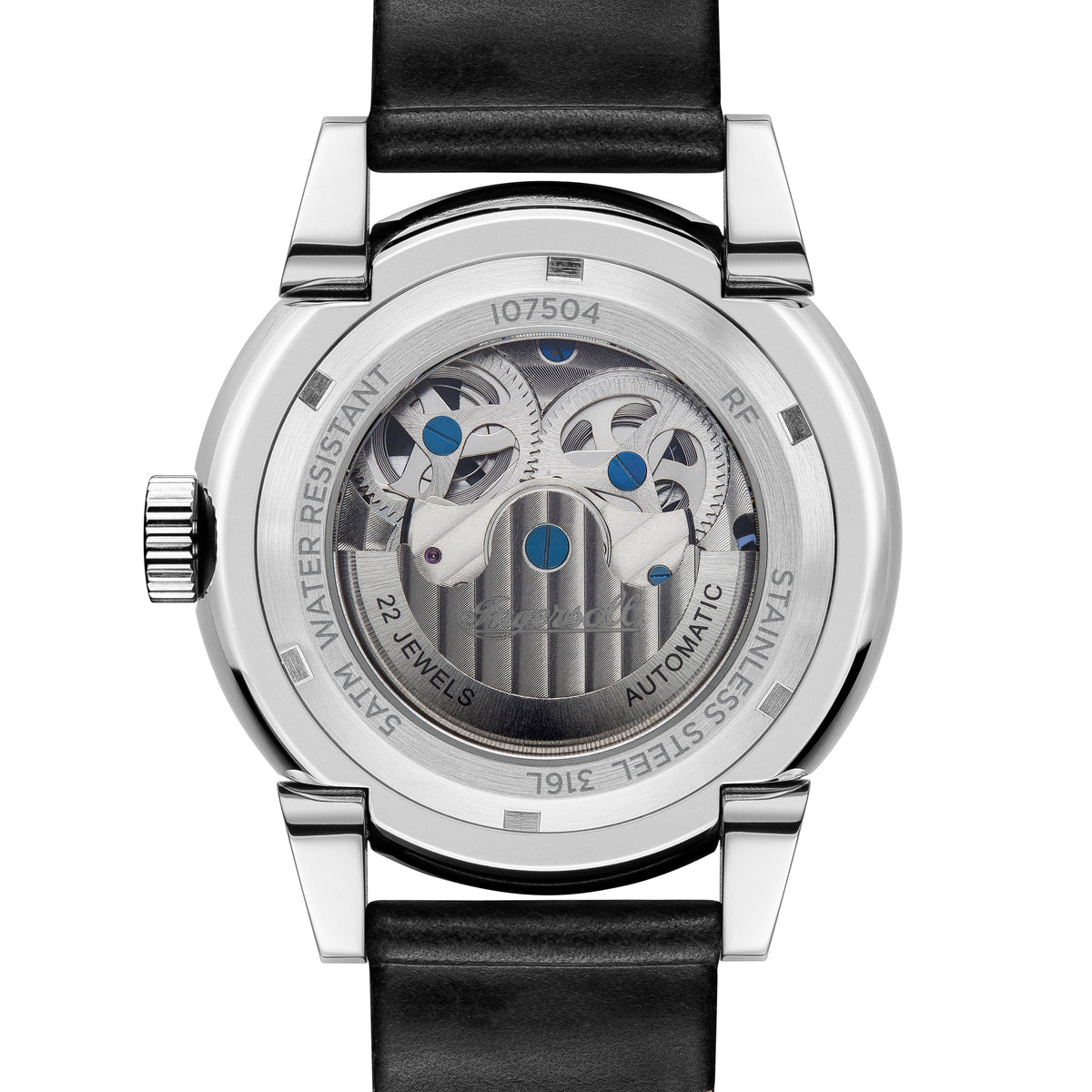 Ingersoll Automatic Silver Dial and Black Leather Strap With Lifetime Warranty Analog Watch - I07504
