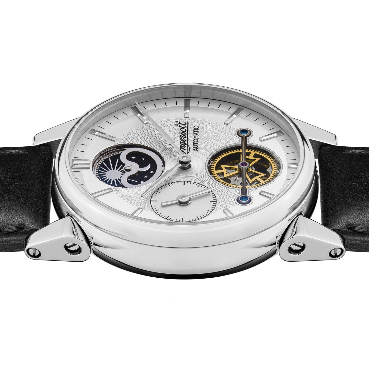 Ingersoll Automatic Silver Dial and Black Leather Strap With Lifetime Warranty Analog Watch - I07504