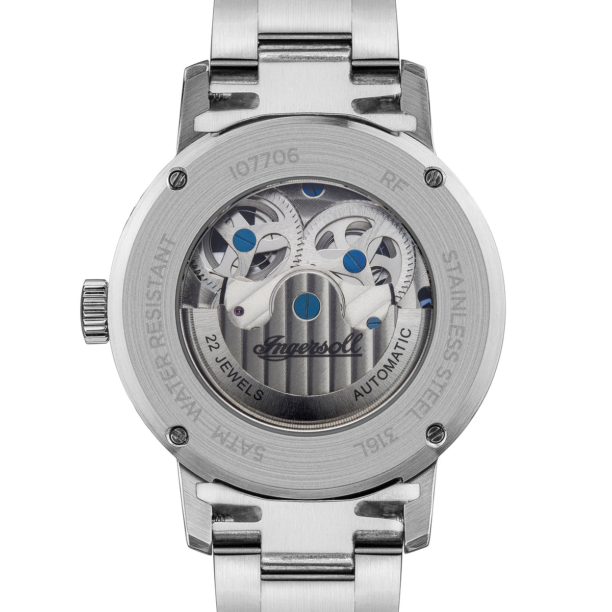 Ingersoll Automatic Silver Skeleton Dial With Lifetime Warranty Analog Watch - For Gents  I07706