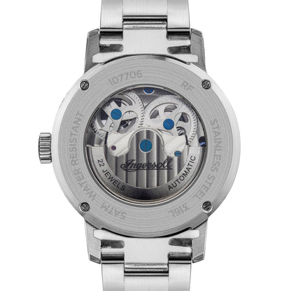 Ingersoll Automatic Silver Skeleton Dial With Lifetime Warranty Analog Watch - For Gents  I07706