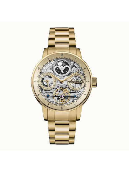 Ingersoll Automatic Gold Skeleton Dial With Lifetime Warranty Analog Watch - For Gents  I07711