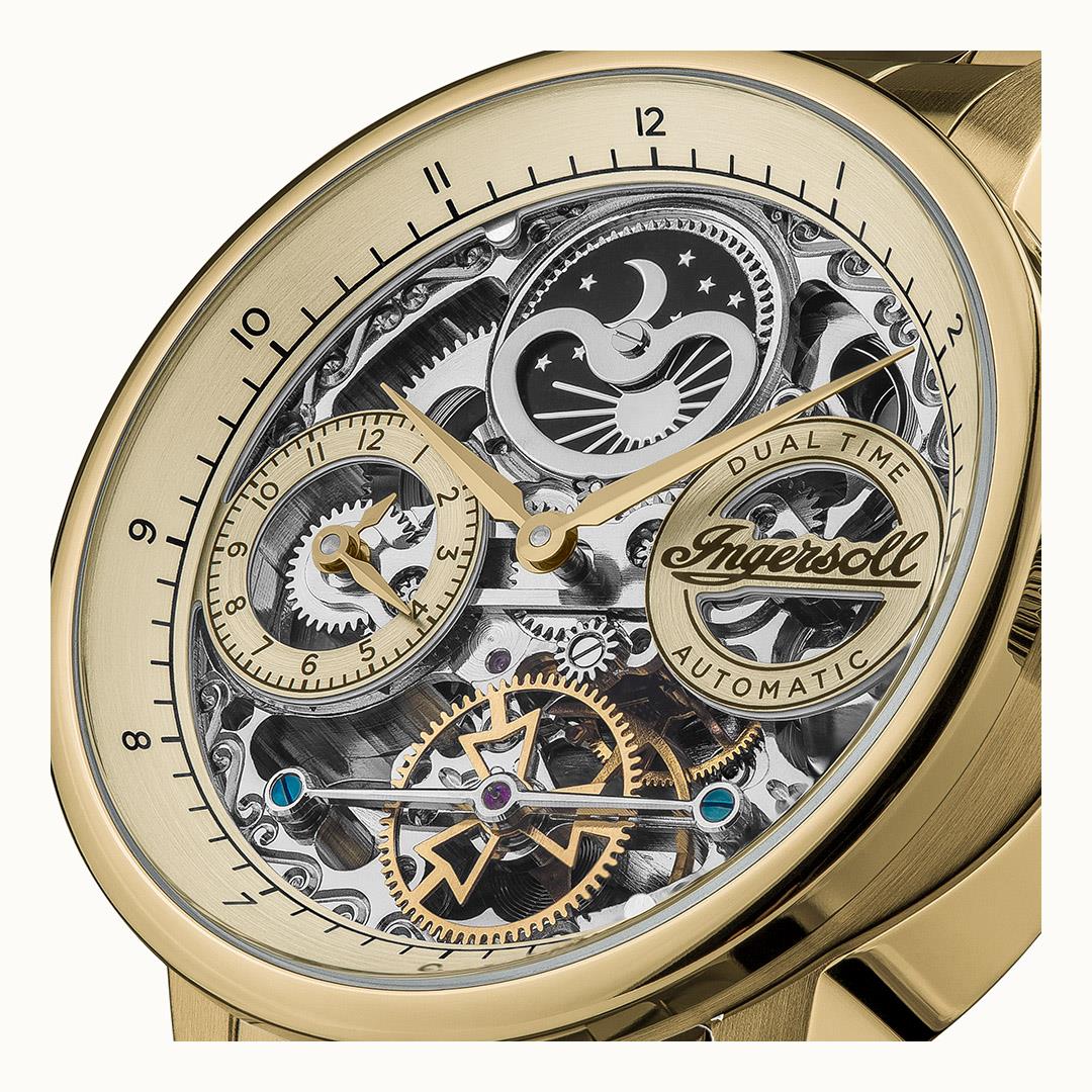 Ingersoll Automatic Gold Skeleton Dial With Lifetime Warranty Analog Watch - For Gents  I07711