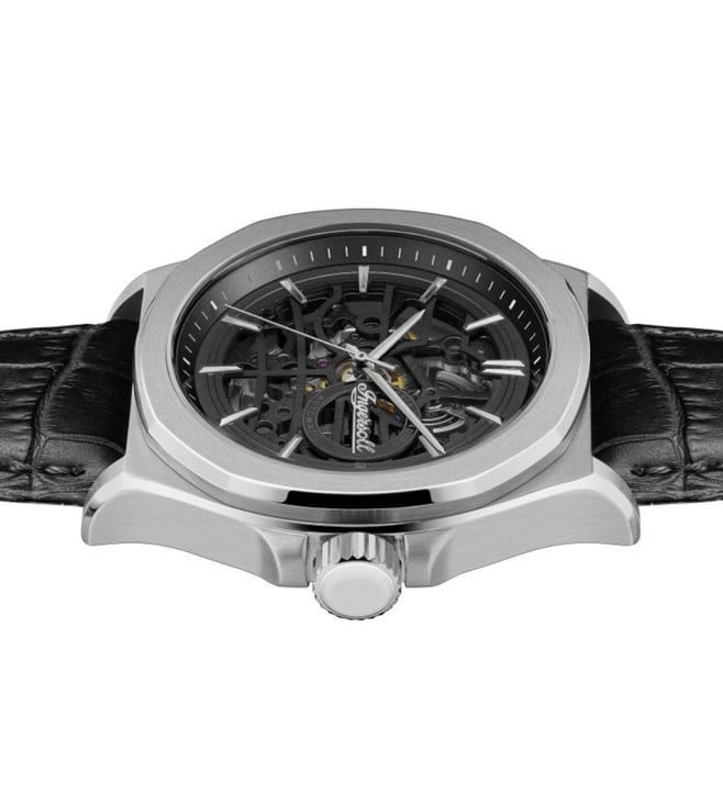 Ingersoll Automatic Black Dial and Black Leather Strap With Lifetime Warranty Analog Watch - I09302B