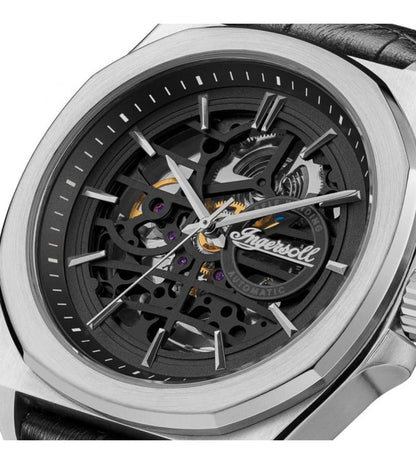 Ingersoll Automatic Black Dial and Black Leather Strap With Lifetime Warranty Analog Watch - I09302B