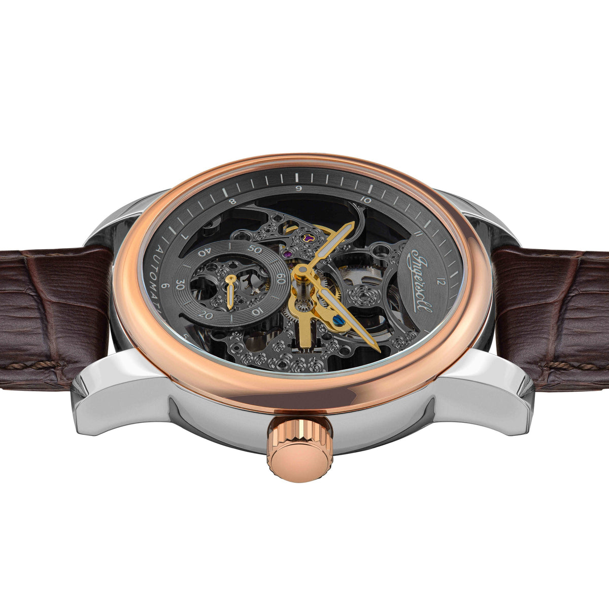 Ingersoll Automatic Grey Dial and Brown Leather Strap With Lifetime Warranty Analog Watch - For Gents I11001