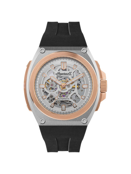 Ingersoll Automatic Silver Dial and Black PU Rubber Strap With Lifetime Warranty Analog Watch - For Gents I11703