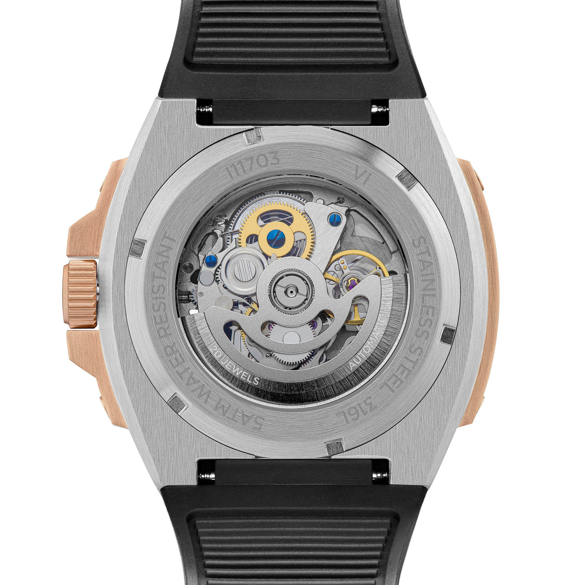 Ingersoll Automatic Silver Dial and Black PU Rubber Strap With Lifetime Warranty Analog Watch - For Gents I11703