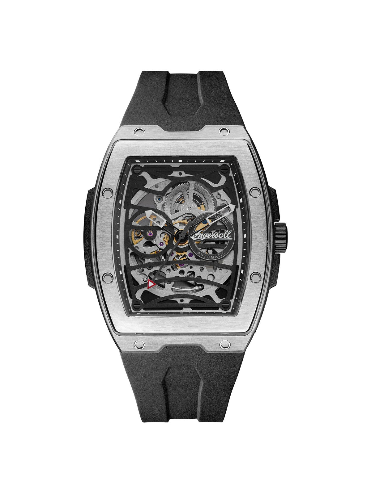 Ingersoll Automatic Black/Silver Dial and Black PU Rubber Strap With Lifetime Warranty Analog Watch - For Gents I12301
