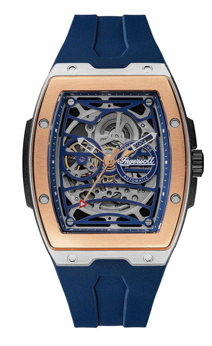 Ingersoll Automatic Blue Skeleton Dial With Lifetime Warranty Analog Watch - For Gents  I12304