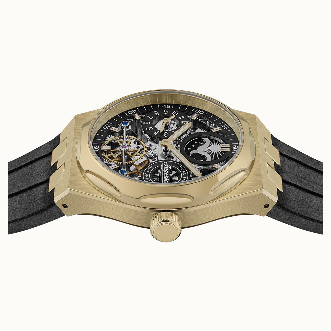 Ingersoll Automatic Black Skeleton Dial With Lifetime Warranty Analog Watch - For Gents  I12907