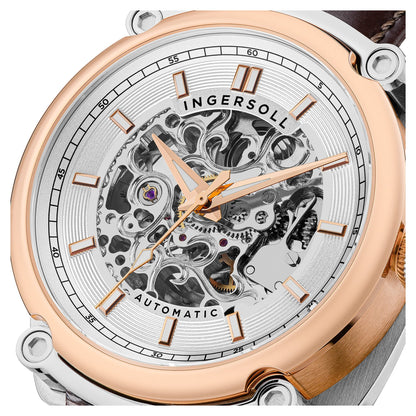 Ingersoll Automatic White Skeleton Dial With Lifetime Warranty Analog Watch - For Gents  I13302