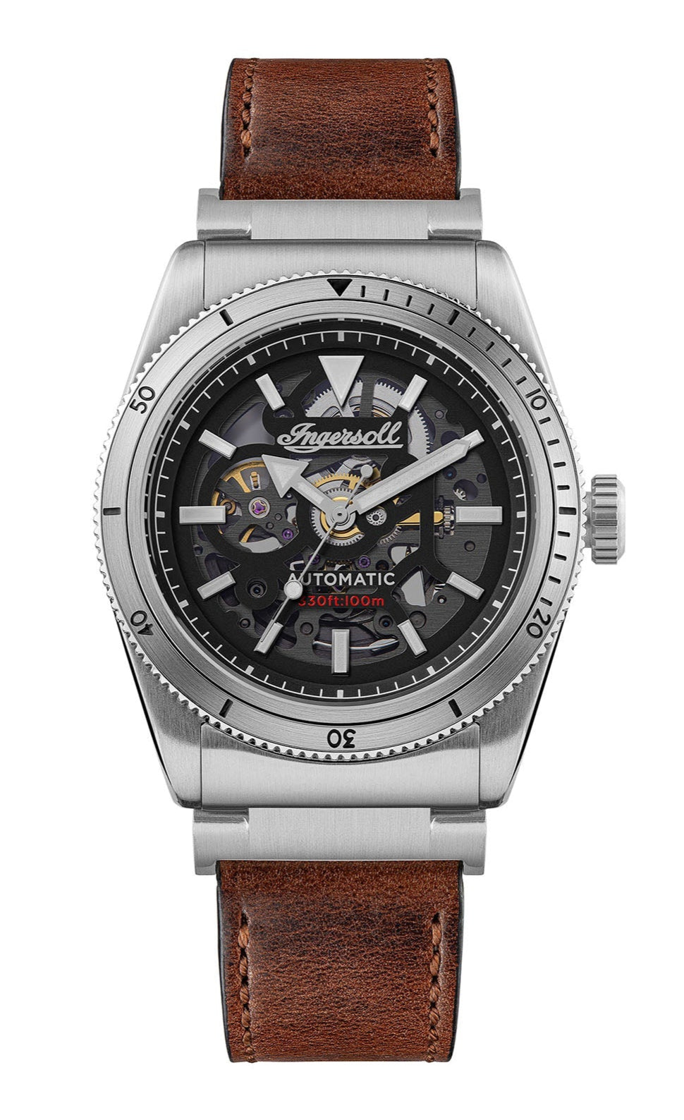 Ingersoll Automatic Black Skeleton Dial With Lifetime Warranty Analog Watch - For Gents  I13901