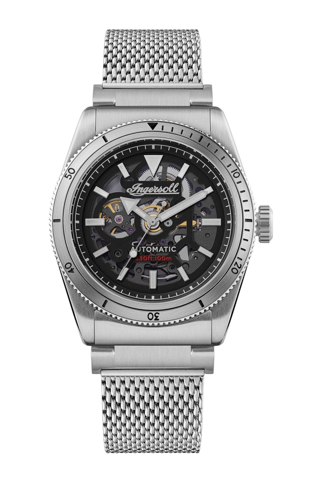 Ingersoll Automatic Black Skeleton Dial With Lifetime Warranty Analog Watch - For Gents  I13903