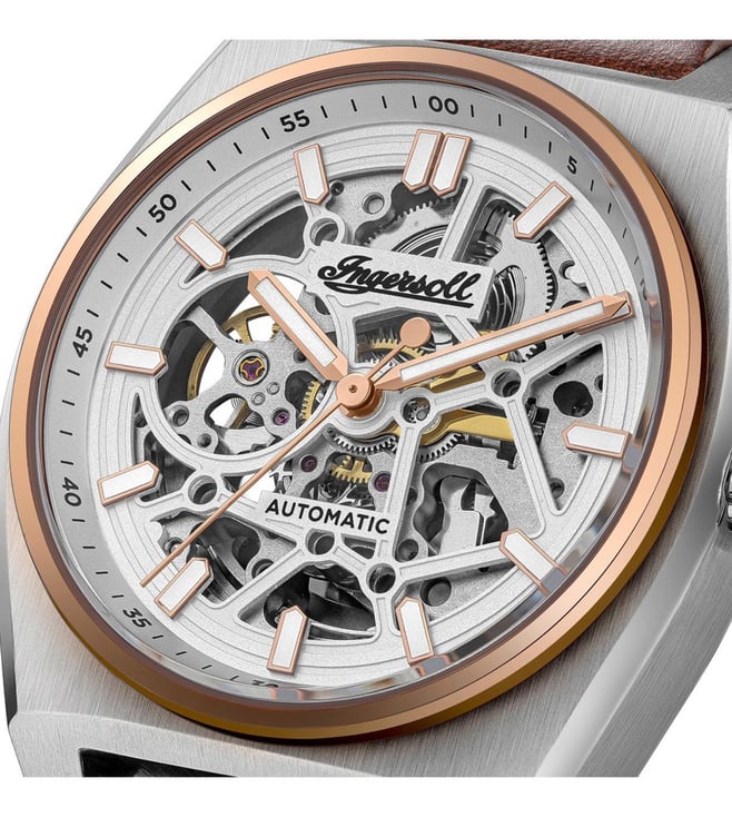 Ingersoll Automatic White Skeleton Dial With Lifetime Warranty Analog Watch - For Gents  I14302