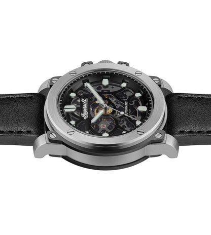 Ingersoll Automatic Black Skeleton Dial With Lifetime Warranty Analog Watch - For Gents  I14401