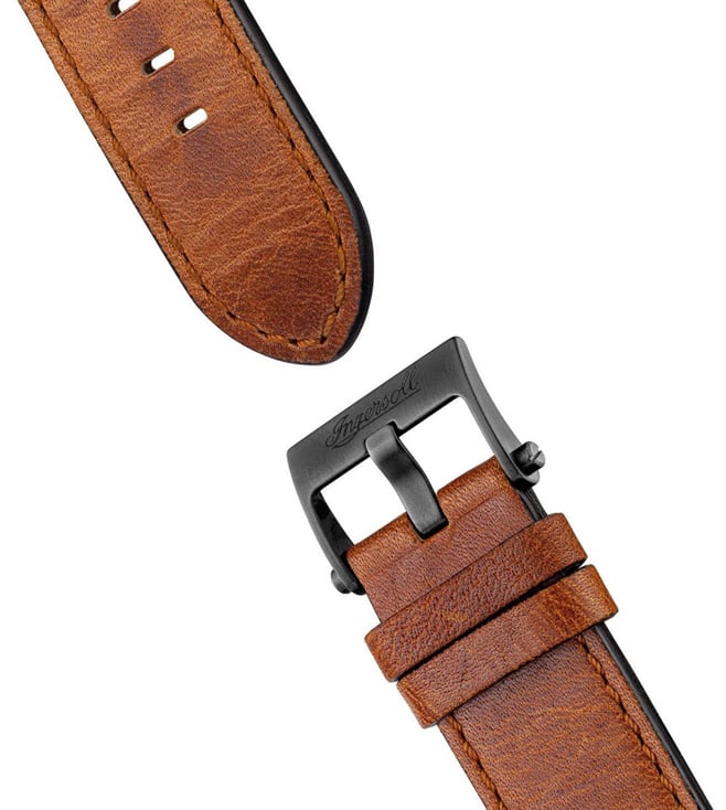 Ingersoll Automatic Black Skeleton Dial &amp; Brown Leather Strap With Lifetime Warranty Analog Watch - For Gents I14402