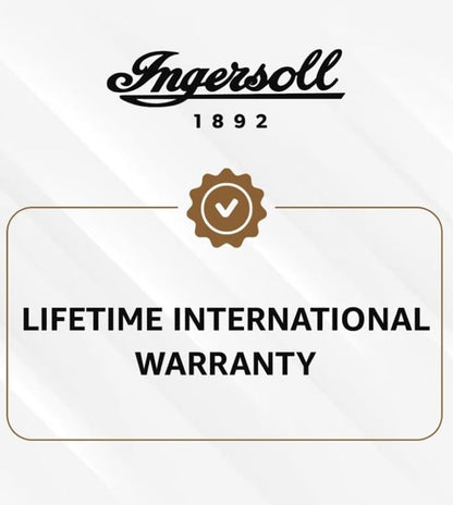 Ingersoll Automatic Black Skeleton Dial &amp; Brown Leather Strap With Lifetime Warranty Analog Watch - For Gents I14402