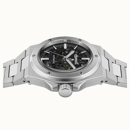 Ingersoll The Baller Automatic Black Skeleton Dial With Lifetime Warranty Analog Watch  - For Gents I15002