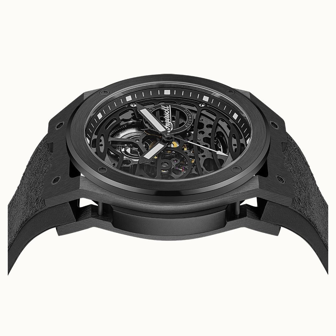 Ingersoll Automatic Black Skeleton Dial With Lifetime Warranty Analog Watch - For Gents  I15201