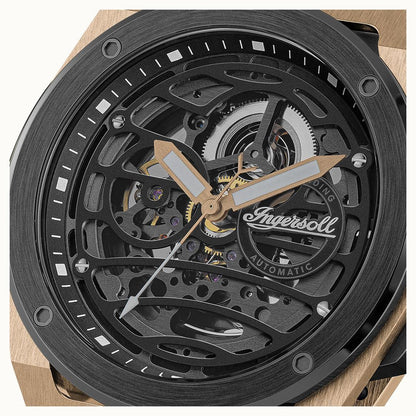 Ingersoll Automatic Black Skeleton Dial With Lifetime Warranty Analog Watch - For Gents  I15202