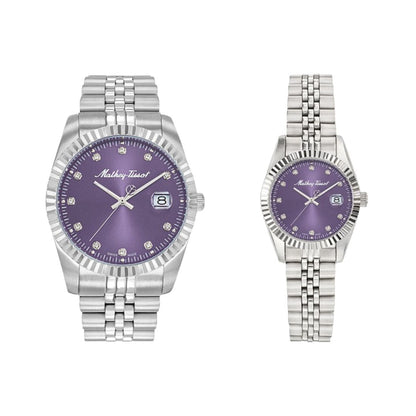 Mathey Tissot Swiss Made Quartz Mathy II Purple Dial Analog Watches For Gents &amp; Ladies - P710APU