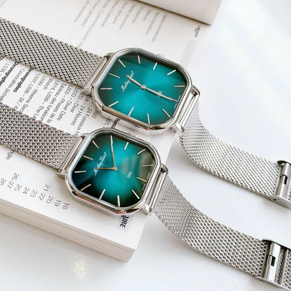 Mathey Tissot Swiss Made Quartz Monsoon Square Green Dial Analog Couples Watches - P7917AV